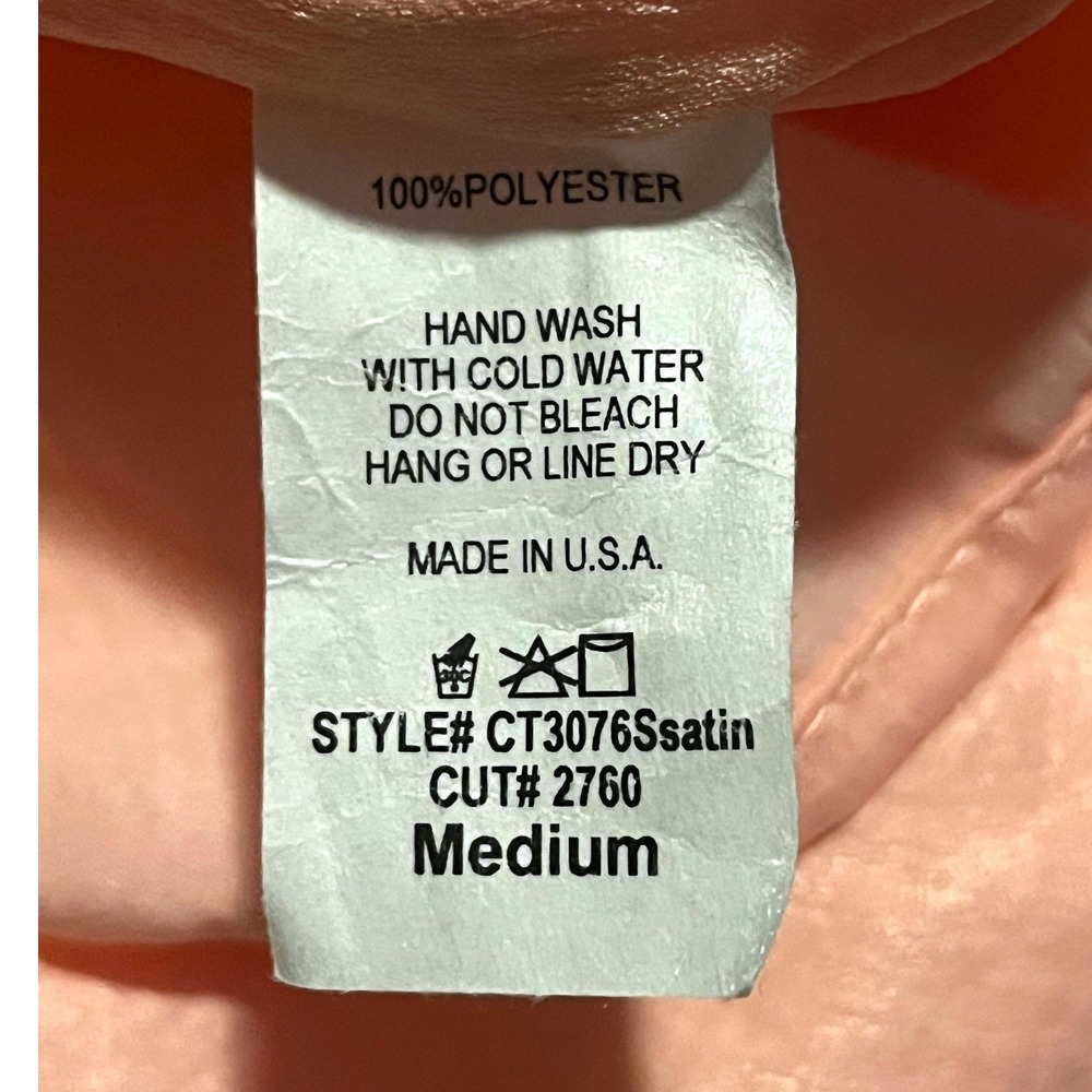 Caramela Peach Satin Cowl Neck Cami Top Hammered Texture Medium CT3076Ssatin - Picture 8 of 10